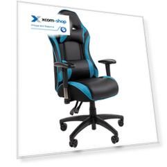 Кресло игровое Chairman CH43 7145989 экокожа, черно-бирюзовый