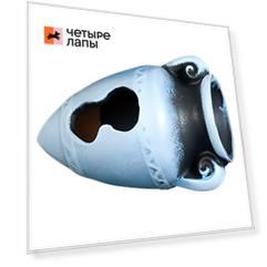 ГРОТАКВА Декор керамический для аквариума Амфора, 10x7x7 см, синяя
