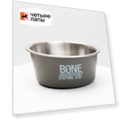 Rurri Миска для кошек и собак Bone Appetit, 750 мл, 15,5х5,5 см, серая
