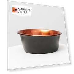 Rurri Миска для кошек и собак Zaara, 400 мл, 11,8х4,5 см, черная