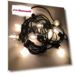 гирлянда MAXIJOY Вытянутые лампочки 5м 10LED теплый белый свет