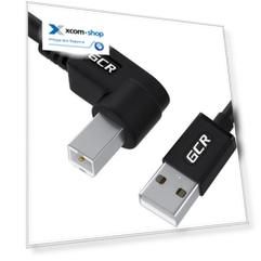 Кабель угловой GCR GCR-52916 1.5m, USB 2.0, AM/BM, черный, 28/28 AWG, экран, армированный
