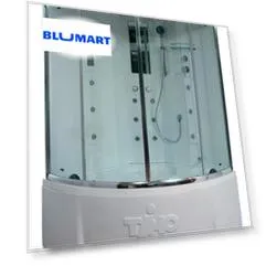 Душевой бокс «Timo» Lux T-7735 135/135 с ванной Clean Glass/белый с гидромассажем с электрикой