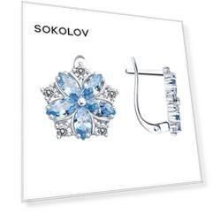 Серьги SOKOLOV из серебра с фианитами
