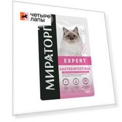 Мираторг Expert Gastrointestinal Влажный корм (пауч) для взрослых кошек всех пород Бережная забота о пищеварении, с курицей, 80 гр.