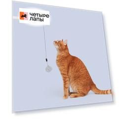 HiPet Игрушка-дразнилка для кошек Интерактивный мячик, 12х8,5х7,5 см, длина веревки с мячиком 57 см