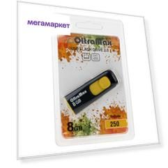 Флэш драйв USB OltraMax 250 8GB 2.0 Yellow