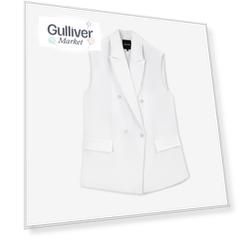 Жилет двубортный силуэта оверсайз белый GLVR (XL)
