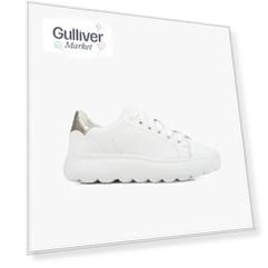 Кроссовки белые с золотистой отделкой Geox Spherica (36)