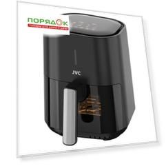 Аэрогриль JVC, JK-MB040, 1500 Вт, антипригарное покрытие, 4.5 л, сенсорное управление, черный с серебром