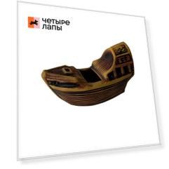 ГРОТАКВА Декор керамический для аквариума Кораблик маленький, 16,5x6,5x8 см, красный