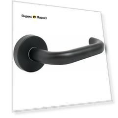 Ручка дверная лофт из нержавеющей стали стандарт 0203 SS (60-90) BLACK черная INOX
