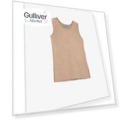 Майка из вязаного трикотажа бежевая Gulliver Select (122)
