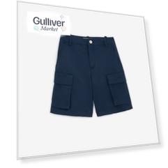 Шорты текстильные с карманами карго синие Gulliver Select (116)
