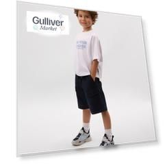 Шорты для мальчика текстильные с карманами-карго синие Gulliver (134)