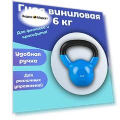 Гиря виниловая Papasport, 6 кг