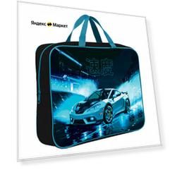 Папка на молнии с ручками Brauberg А4, 1 отделение, полиэстер, 80мм, Night race, 272180
