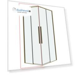 Душевая дверь Grossman Galaxy 90x195 1/2.K33.01.90.32.00 стекло прозрачное, профиль золото сатин