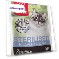 Влажный корм для кошек BLITZ Sterilised Sensitive, индейка с клюквой, 24шт по 85г
