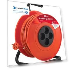 Удлинитель на катушке EKF UKA02-06-275-4-50 "Атлант 2.0" 4 гнезда 50м без заземления ПВС 2*0,75 6А/1,3кВт PROxima