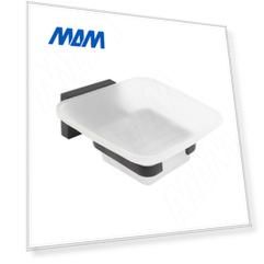 BLADE Держатель настенный с мыльницей черный матовый, стекло матовое (BLD.02.BLM)