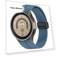 Силиконовый ремешок для Samsung Galaxy Watch 4/5/6, S, черная застежка, сине-зеленый