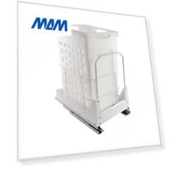 HAMPER LW40 Корзина для белья выдвижная, 1 емкость (48л), напр.полн.выдв., плавн.закр., цвет белый (LHW401-48WT)