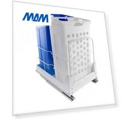 HAMPER LW45 Корзина для белья выдвижная, 2 емкости (35л+35л), напр.полн.выдв., плавн.закр., цвет белый (LHW452-70WT)