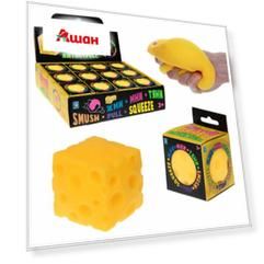 Игрушка-жмяка 1TOY Крутой замес Сырный кубик, 6 см