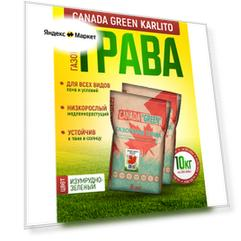 Газонная трава семена Канада Грин Низкорослая 10кг / Canada Green Karlito 10кг / мятлик, овсяница