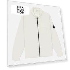 Мужская рубашка C.P. Company Organic Gabardine Full Zip Overshirt, цвет белый, размер L