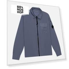 Мужская рубашка C.P. Company Organic Gabardine Full Zip Overshirt, цвет фиолетовый, размер L