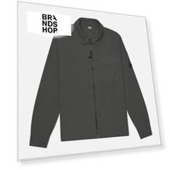 Мужская рубашка C.P. Company Organic Gabardine Full Zip Overshirt, цвет серый, размер L