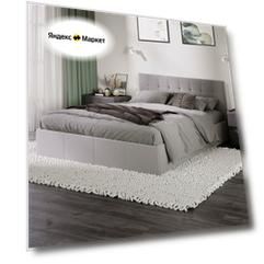 Кровать двуспальная 160х200 см, с ПМ Эмма (Велюр Confetti Silver)