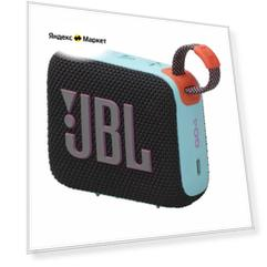 Портативная акустика JBL GO 4, 4.2 Вт, черный/голубой