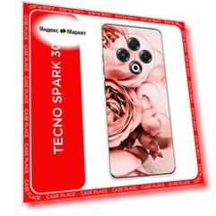 Чехол на Tecno Spark 30 / Текно Спарк 30 с принтом Пыльно-розовые пионы