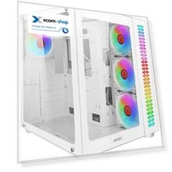Корпус ATX Ginzzu V570 без БП, боковая и фронтальная панель из закалённого стекла, 2*USB 2.0, USB 3.0