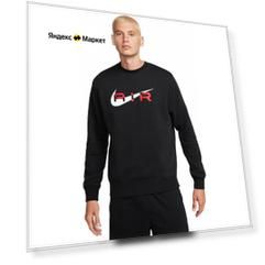 Свитшот спортивный NIKE M NSW SW AIR CREW FLC BB, размер M, , черный