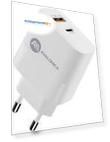 Сетевое зарядное устройство Avalonica AVA GaN, 1 х Type-C + 1 х USB-A, 65 Вт, QC 3.0, PD 3.0, AFC FCP, 3 A (AVA-WCH-009 White), белое