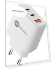 Сетевое зарядное устройство Avalonica AVA GaN, 2 х Type-C + 1 х USB-A, 65 Вт, QC 3.0, PD 3.0, AFC FCP, 3 A (AVA-WCH-010 White), белое