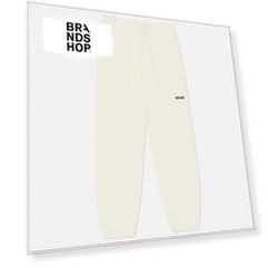 Женские брюки MSGM MSGM Micrologo Print Cotton, цвет бежевый, размер L
