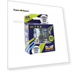 Маяк 82420SL+100 Комплект галогенных ламп H4 12V 60/55W P43t Super Light +100% ULTRA (к-т 2шт. в коробке)