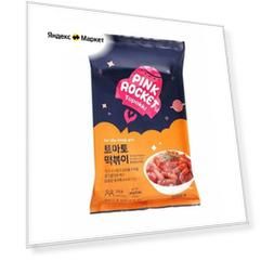 Рисовые палочки Токпокки Pink Rocket с томатным соусом, 240 г, Южная Корея