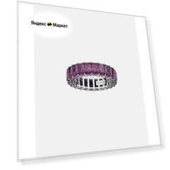 Кольцо дорожка Hotchkis Jewelry, серебро, 925 проба, родирование, фианит, размер 18, ширина 5 мм, фиолетовый
