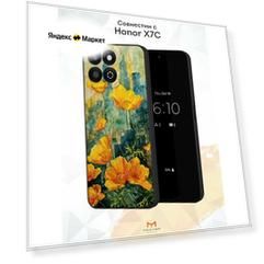 Силиконовый чехол Mcover для Honor X7C (Хонор ИКС7 Ц), Цветы v.9
