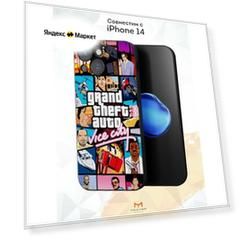 Чехол Mcover с рисунком GTA на iPhone 14, силиконовый, матовый, защита камеры