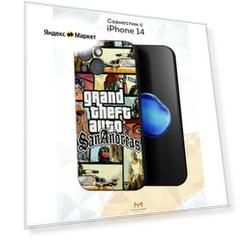 Чехол Mcover с рисунком San Andreas на iPhone 14, силиконовый, матовый, защита камеры