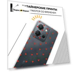 Чехол на Vivo Y36 4G / Виво Y36 4G с принтом Прозрачный с сердечками, прозрачный