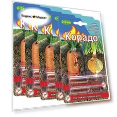 Корадо, средство от садовых вредителей, 10 ампул по 2 мл. Применяется для сезонной обработки картофеля, плодовых или овощных культур от луковой и морковной мухи