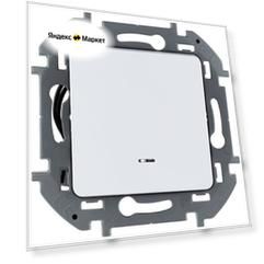 Переключатель одноклавишный с подсветкой (Белый) 10AX, 250В, Legrand INSPIRIA (комплект 5шт)